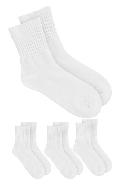 EG everything 6 Pairs of White Plain College Socks (36-44)
