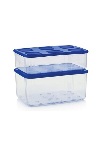 Tupperware Transparent Modular Container 2-Piece 1.62-2.53 Lt Storage Container