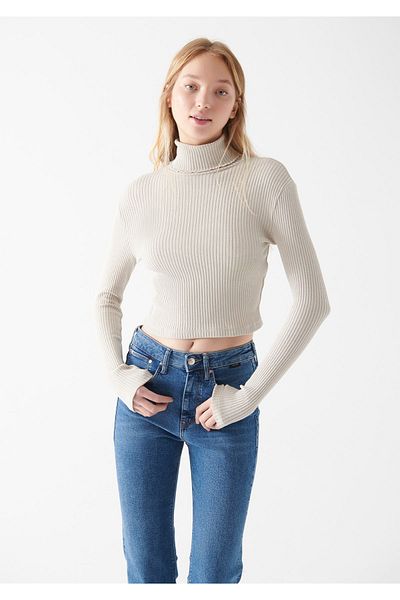 Mavi Turtleneck Beige T-Shirt Fitted 1611057-70143