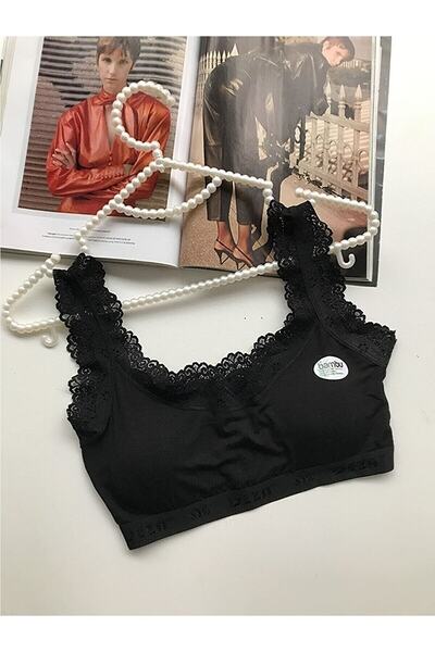 tuanagiyim Βαμβακερό σουτιέν Plus Size Gathering Lace - 3 τεμάχια, χοντρές τιράντες, μισό εσώρουχο