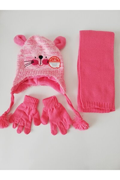 Kitti Kız Çocuk Atkı Bere Eldiven Üçlü Takım K22160-02-061 1-4 Yaş
