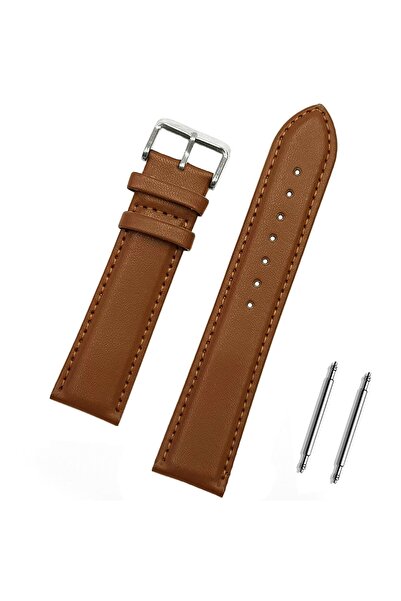 Saatse حزام ساعة تان مقاس 24 ملم - حزام بني فاتح