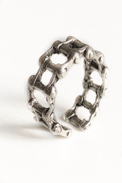 axexuar Chain Model Silver Grey Adjustable Men's Women's Ring Wedding Ring