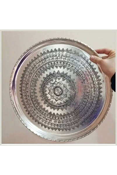 Gulaysenindunyasimardin 38cm Üzüm Motifli Bakır Sunum Tepsi