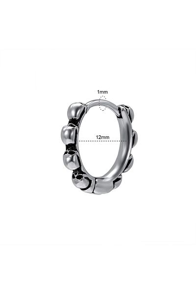 northstarshop Skull Design Hoop Gothic Thin Design 316l Steel Men's Earrings