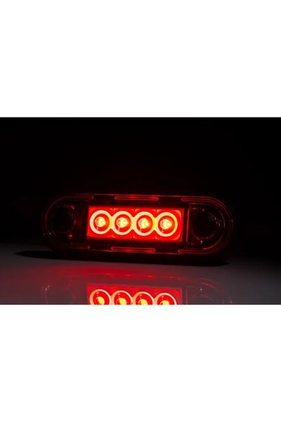 fristom Orijinal Kırmızı 4 Ledli Parmak Lamba - 12v-36v - Kablolu - 85*28