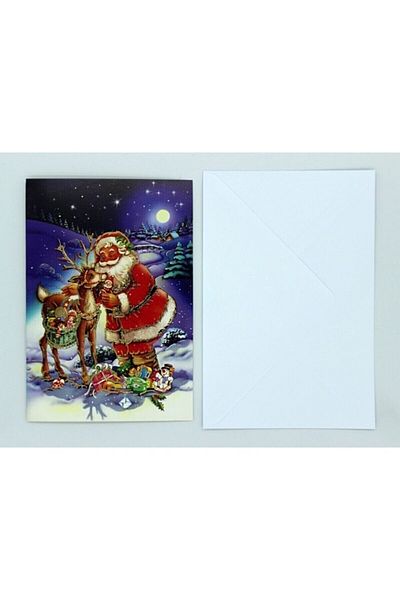 KESKİN COLOR Gilded New Year Card with 2 Envelopes No:2900212-99 (Pack of 8)