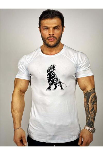 Black İstanbul Футболка для фітнесу з принтом тигра