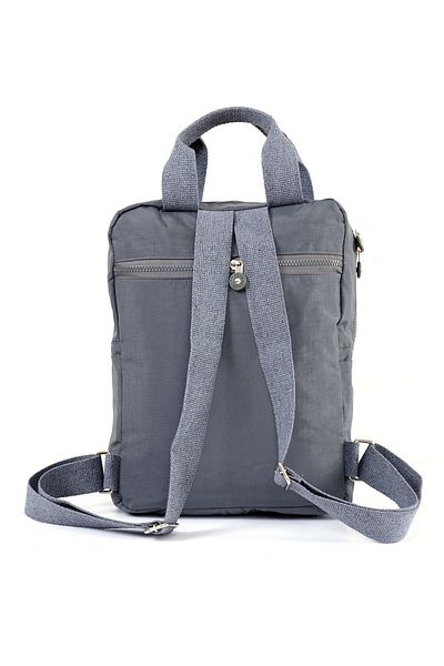 Solo Bag Σακίδιο πλάτης πολλαπλών τμημάτων από γκρι μαλακό τσαλακωμένο ύφασμα
