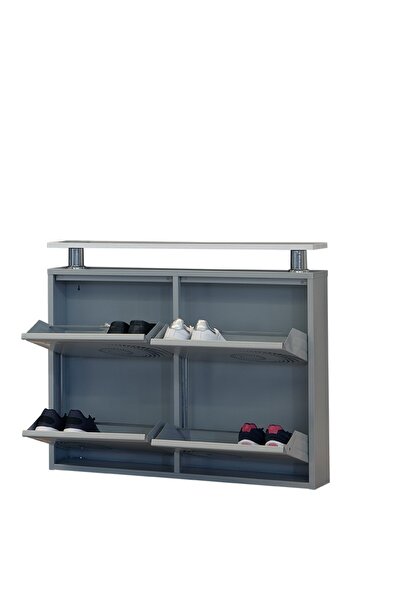 KASER Gri 2+2 Metal Ayakkabılık