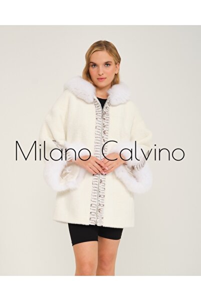 Milano Calvino معطف فرو الكانتارا الأبيض من Alcboll Fox