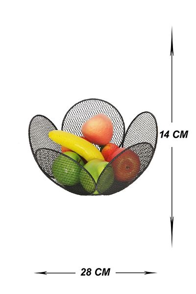 VENON Black Flower Fruit Basket - Design Home