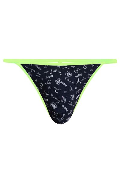 darkzone Neon Elastic Patterned Navy Blue Men's Thong