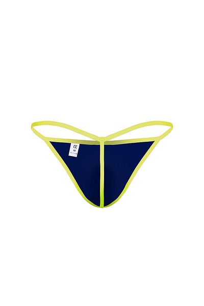 darkzone Neon Elastic Dog Patterned Navy Blue Men's Thong