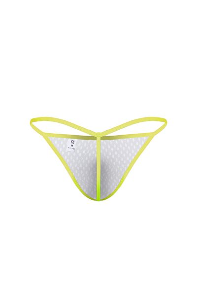 darkzone Neon Elastic Leaf Patterned Navy Blue Men's Thong
