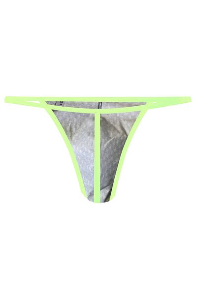 darkzone Neon Elastic Leaf Patterned Navy Blue Men's Thong