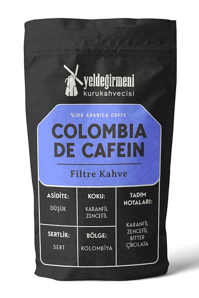 Yeldeğirmeni Kurukahvecisi 1000 gr Colombia Decaf Filter Coffee