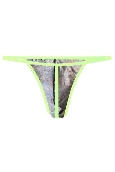 darkzone Neon Elastic Floral Patterned Navy Blue Men's Thong