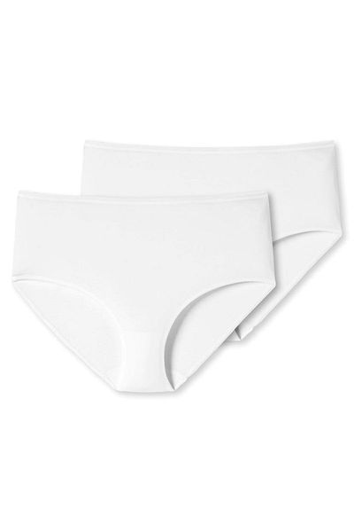 Schiesser Damen Slip 2er-Pack – Midi-Slip, Baumwoll-Stretch, Uni