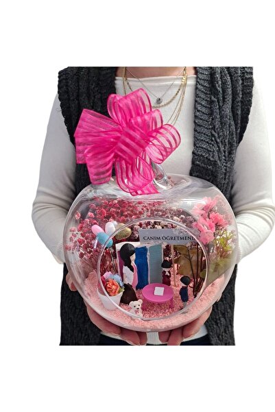 maya sanat Teraryum Ana Sınıfı Canım Öğretmenim Elma (cam ) Fanus