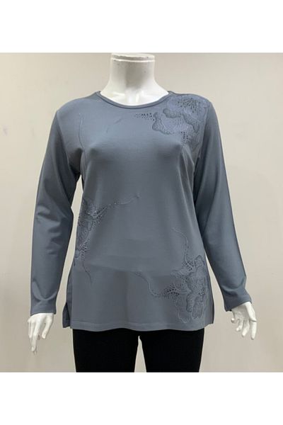 Aylin Güncüoğlu Crew Neck Long Sleeve Embroidered Knitwear