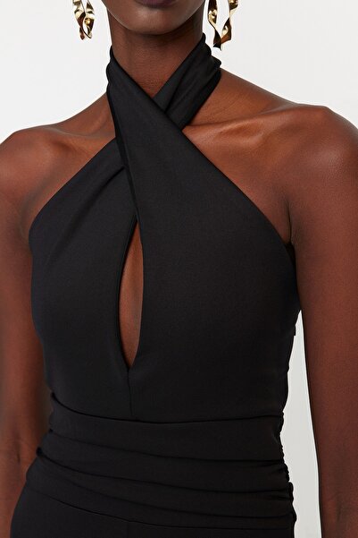 Trendyol Collection Černá pletená kombinéza TPRSS23TU00004