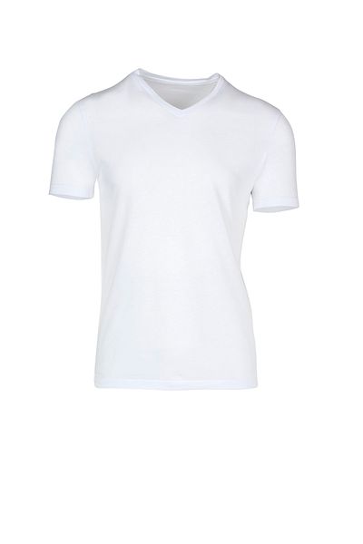 BSM Ανδρικό λευκό Supima βαμβακερό μαλακό άνετο T-shirt υψηλής ποιότητας με λαιμόκοψη
