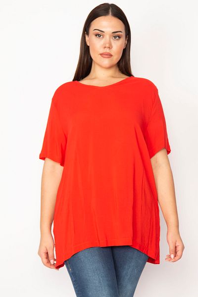Şans Plus Size Blouse - Red - Regular fit