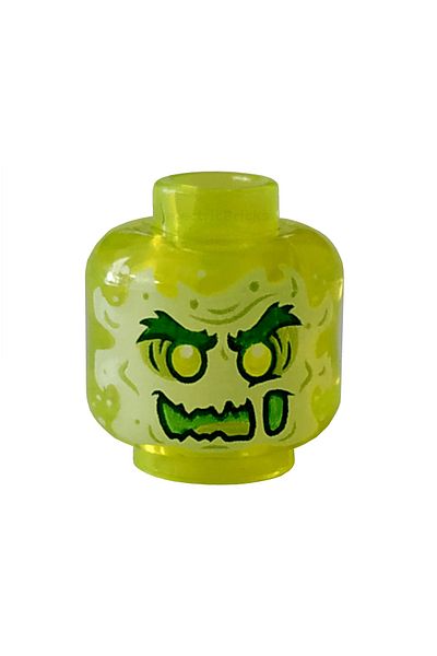 LEGO Original Accessory Custom Moc Minifigure Minifigure Head Ghost Ghost Neon Green Edgy Head