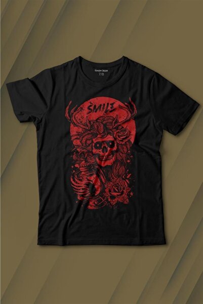 Kendim Seçtim Smile Skull Urban Street Culture Skull 2k Štampano T-shirt za d...