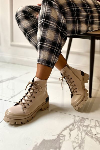 SHOEBELLAS Γυναικείες μπότες Dakka Nude Lace-Up