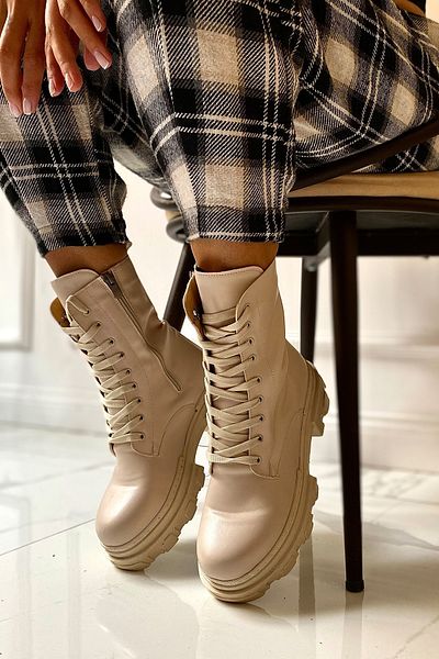 SHOEBELLAS Cizme de damă Goldy Beige Skin