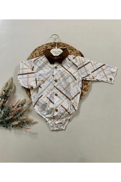 Petite Ponpon Baby طقم ربطة عنق قميص للأولاد