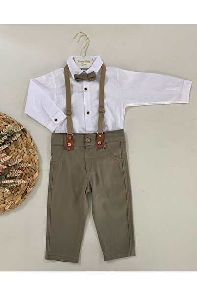 Petite Ponpon Baby Boy's Shirt Bow Tie Set