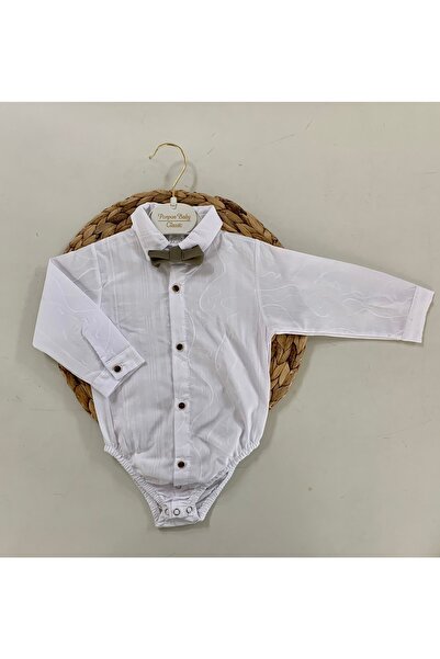 Petite Ponpon Baby Boy's Shirt Bow Tie Set