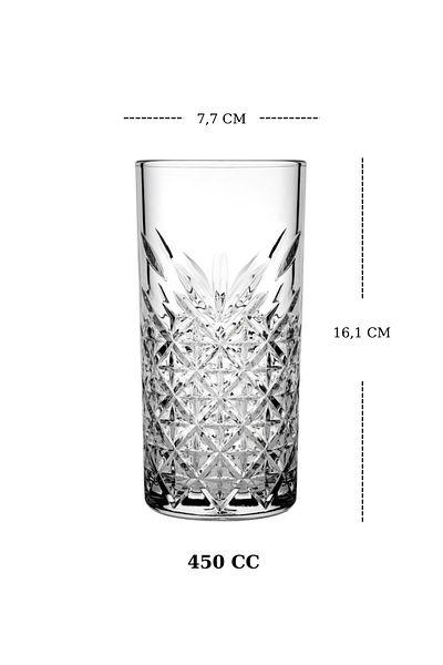 Paşabahçe Timeless 13 Piece Soft Drink Glass Set (Glass + Metal Straw + Cleaning Brush)