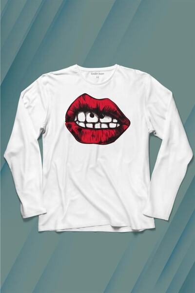 Kendim Seçtim Sexy Lips Sexy Piercing Tricou cu mânecă lungă pentru femei Tri...