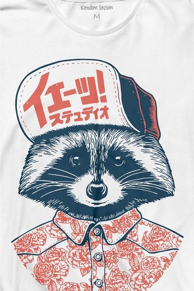 Kendim Seçtim Tricou Raccoon Siluetă Raccoon Tricou cu mânecă lungă Tricou imprimat
