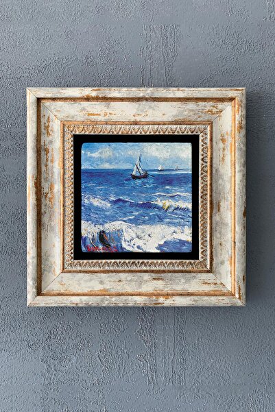 Oscar Stone Decor Çerçeveli Taş Tablo 20x20 Cm Wall Decor Van Gogh Eserleri