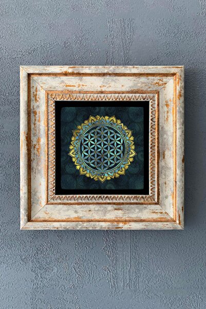 Oscar Stone Decor Çerçeveli Taş Tablo 20x20 Cm-wall Decor- Yaşam Çiçeği