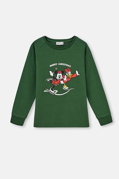 Dagi Green Crew Neck Long Sleeve Disney Bachelor Pajama Set