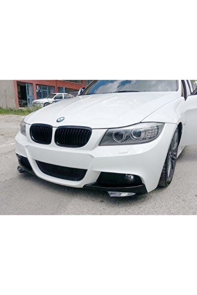 HYM TUNİNG Bmw E90 Lcı Tampon Ön Flap Seti Mtek Tampon Uyumlu Parlak Siyah, Sağ Sol Takım, 2008 2011