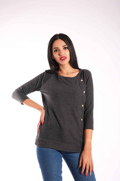 Blues Outlet Women's Soft Blouse with Snap Fasteners-smoked