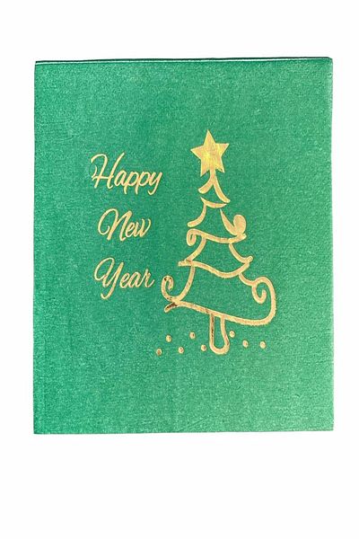 Happyland Christmas Decoration Gilded Green Napkin Christmas Napkin 16 Pieces Christmas Napkin