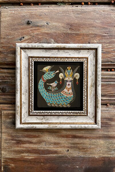 Oscar Stone Decor Çerçeveli Taş Duvar Dekoru Tablo 20x20cm 2'li Set (480-1213) Nar Şahmeran