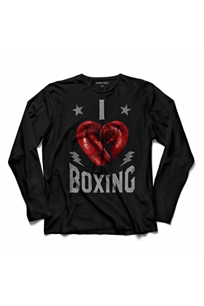 Kendim Seçtim I Love Boxing Ring Box Muhammed Ali Tricou cu mânecă lungă Tric...