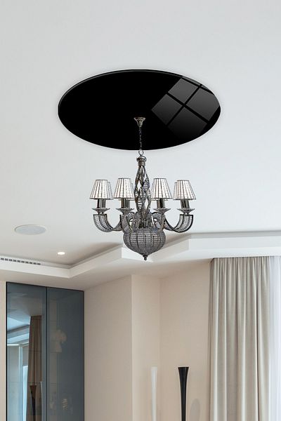 Decorita قلب الثريا الزجاجي |   بلون أسود |   50 سم × 50 سم