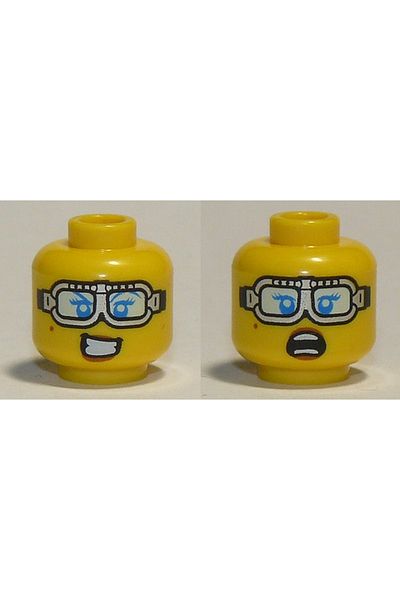 LEGO Original Accessory Custom Minifigure Minifigure Double Face Pilot Scared Smiling Woman Yellow Head