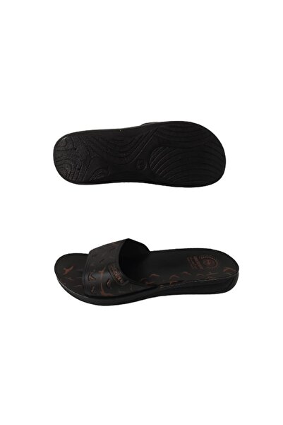 GEZER Γυναικείες καθημερινές παντόφλες μαύρη λεπτή σόλα