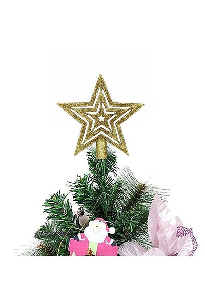 Happyland Christmas Tree Ornament Gold Hill Star 10 cm Christmas Pine Tree Hill Star